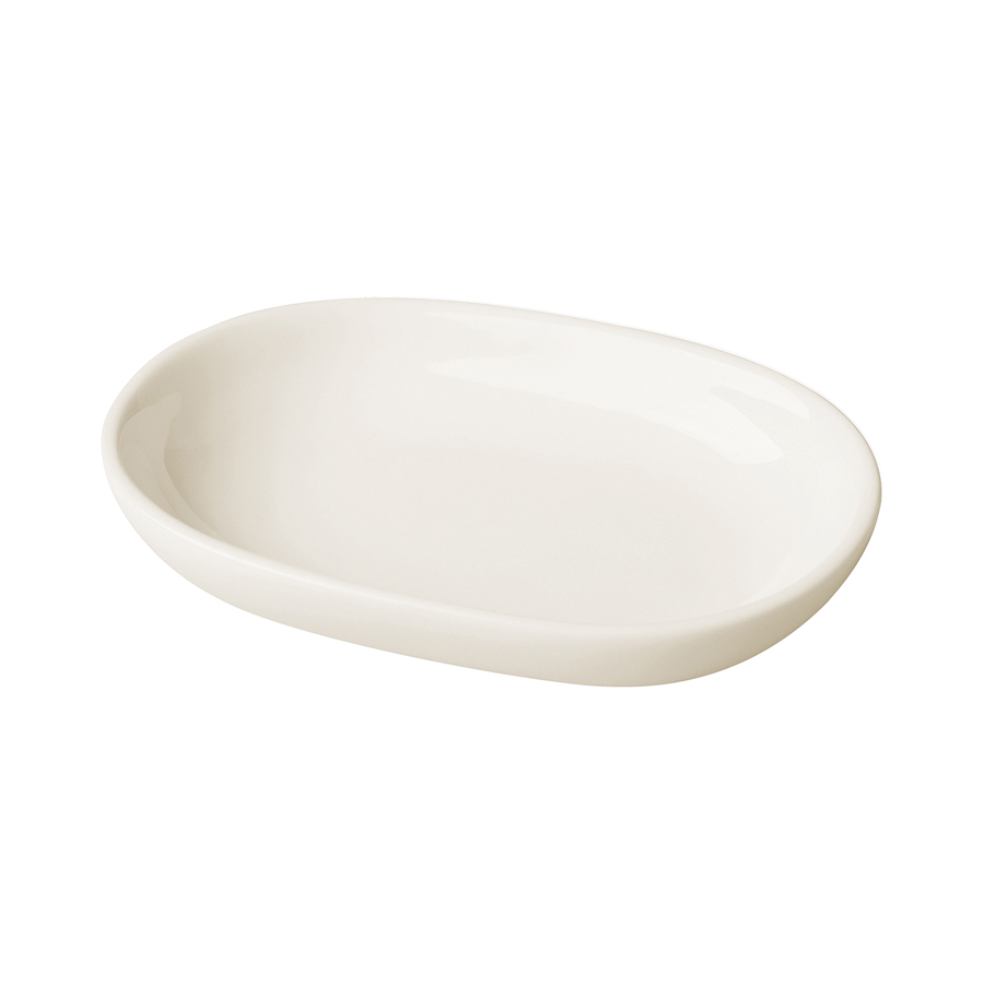 Rak Banquet Vitrified Porcelain White Oval Butter Dish 11x8cm