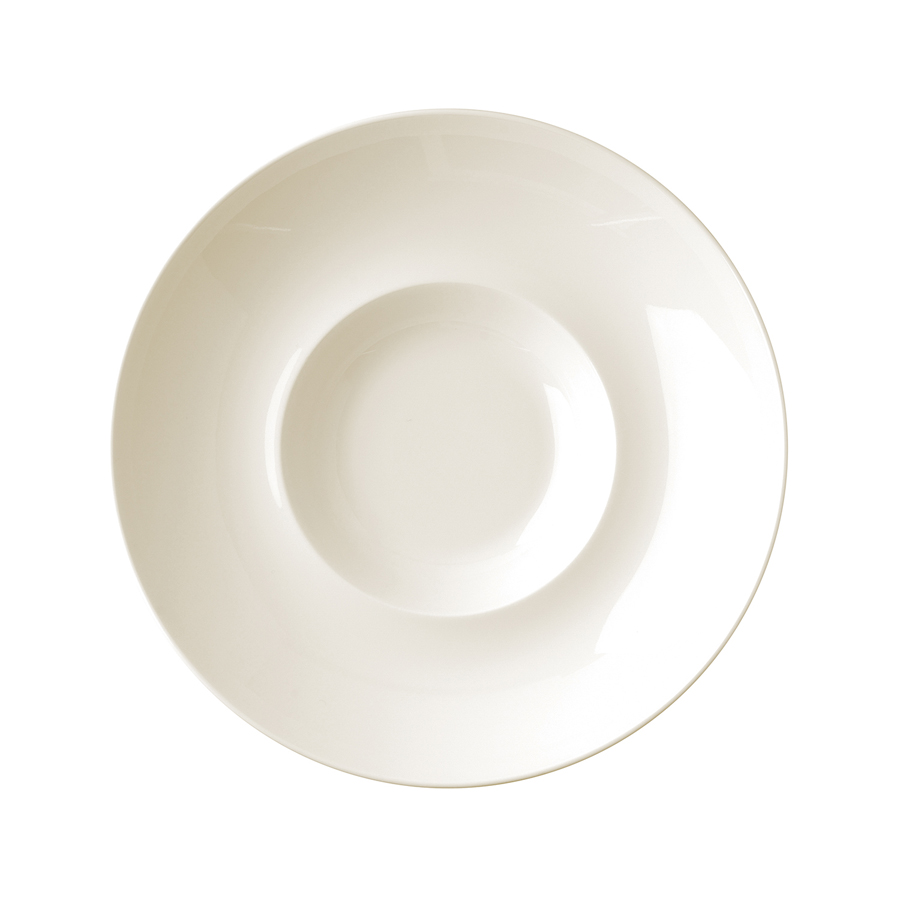 Rak Ivoris Finedine Vitrified Porcelain White Round Gourmet Deep Plate 26cm