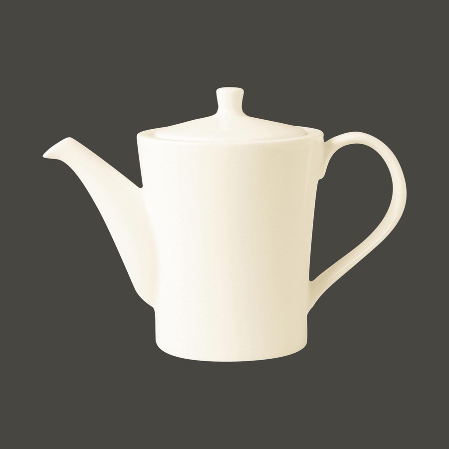 Rak Ivoris Finedine Vitrified Porcelain White Coffee Pot With Lid 70cl