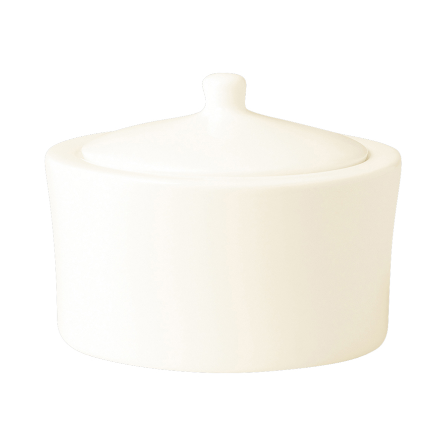 Rak Ivoris Finedine Vitrified Porcelain White Sugar Bowl With Lid 22cl