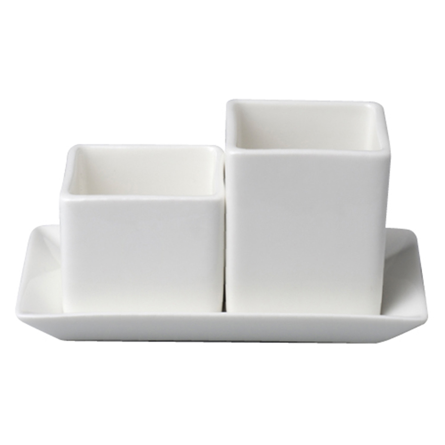 Rak Minimax Vitrified Porcelain White Square Cube 5x4.5cm