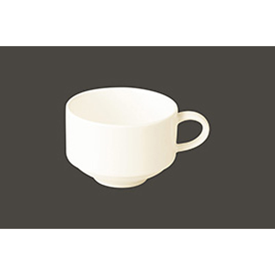 Rak Lyra Vitrified Porcelain White Stacking Cup 22cl