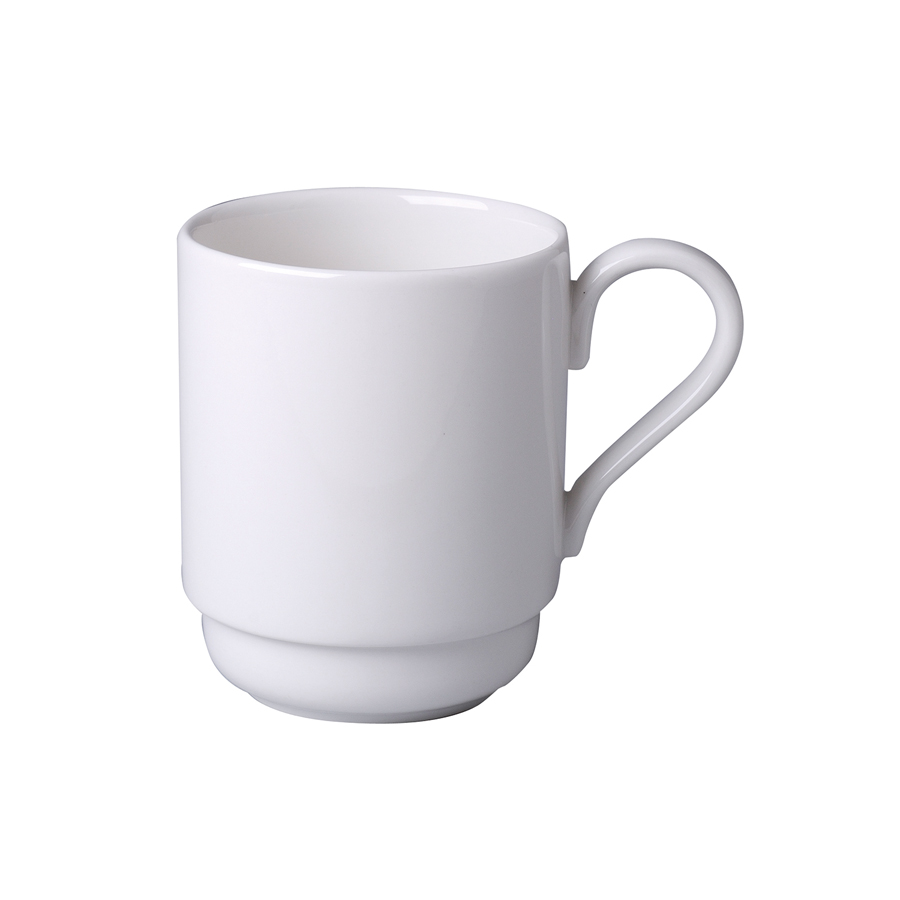 Rak Banquet Vitrified Porcelain White Stacking Mug 30cl