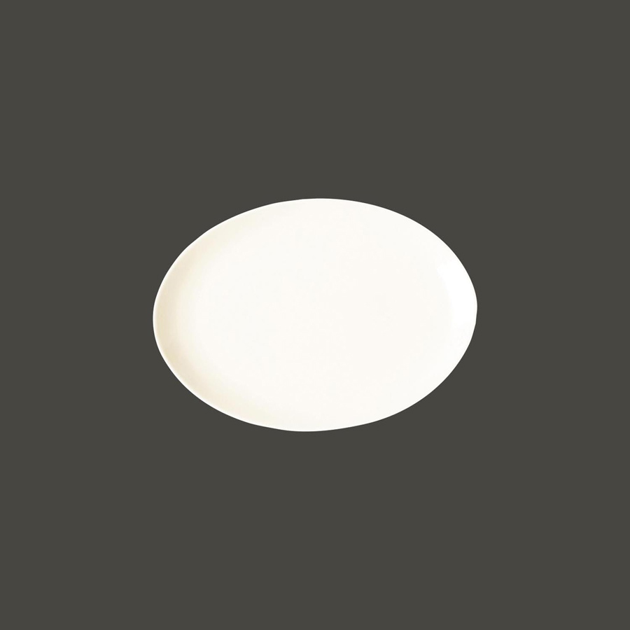 Rak Nano Vitrified Porcelain White Oval Coupe Plate 36cm