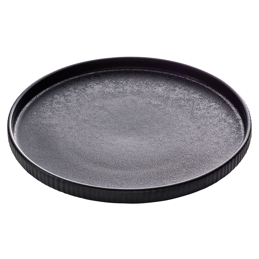 Playground Nara Stoneware Black Round Flat Plate 27cm