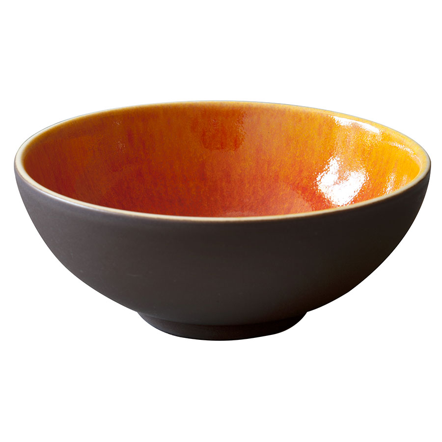 Jars Tourron Stoneware Orange Round Bowl 14cm 30Cl