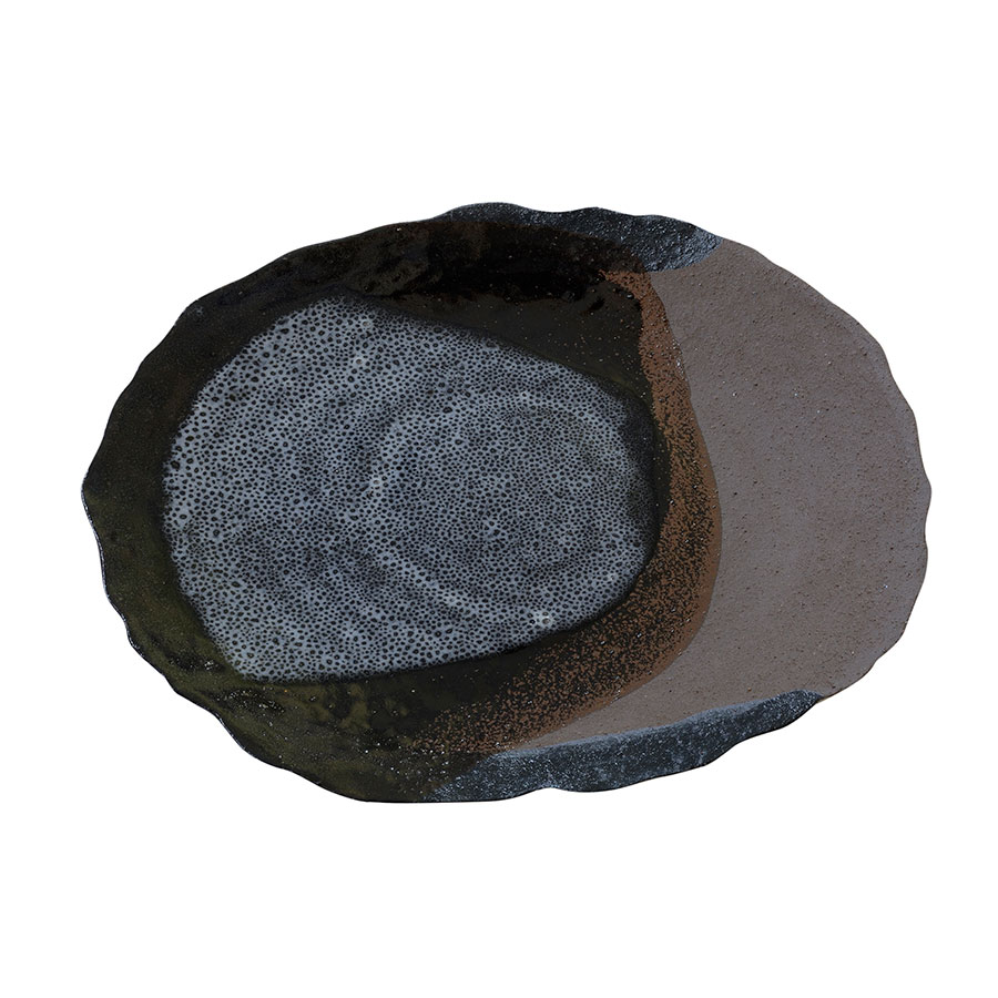 Jars Wabi Stoneware Kemuri Oval Dish 36x25cm