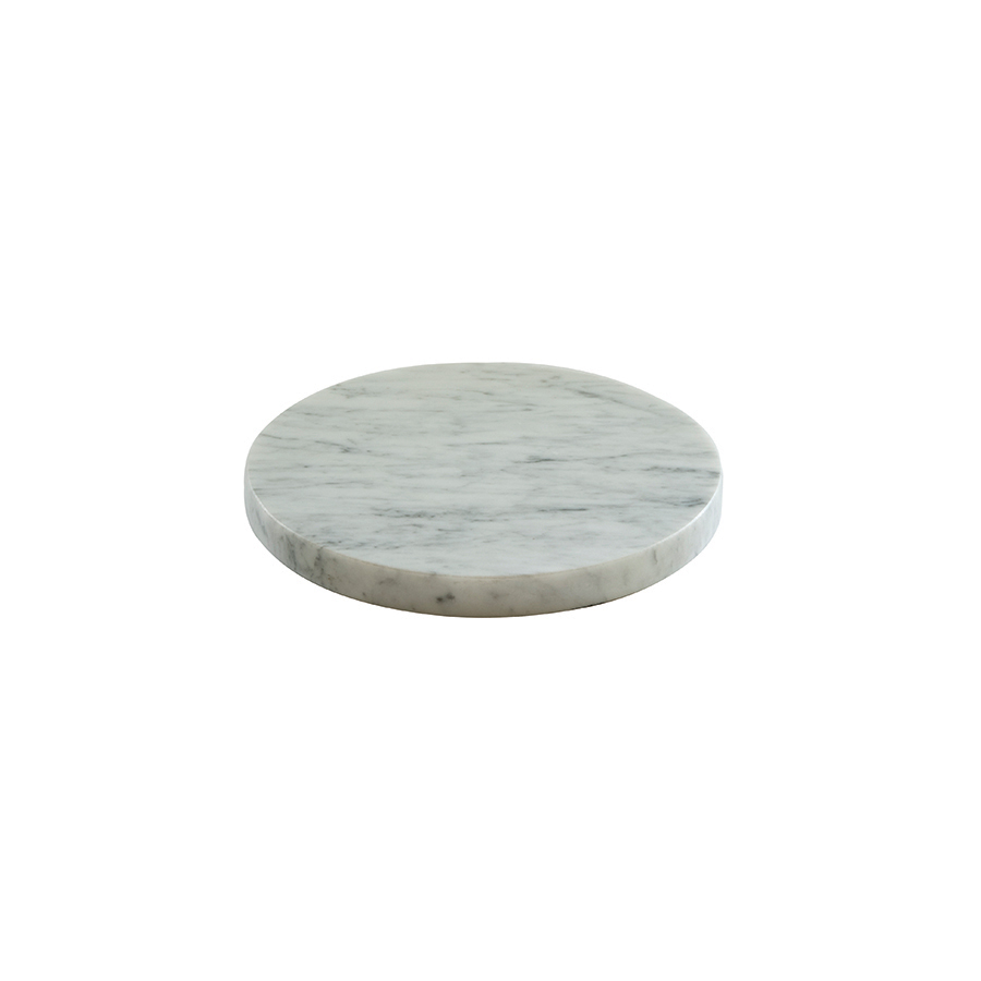 Tilt Round White Marble Plinth